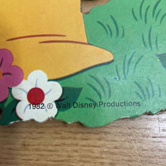 Vtg Walt Disney Productions Mickey Donald Wooden Wall Coat Rack w 4 Hooks 1982 - Picture 5 of 8